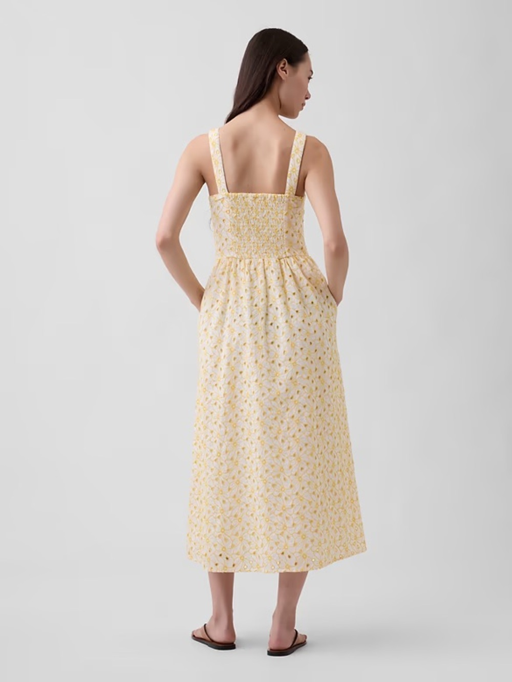 GAP Yellow Floral Midi Dress with Sweetheart Bodice - Picture 2 of 4